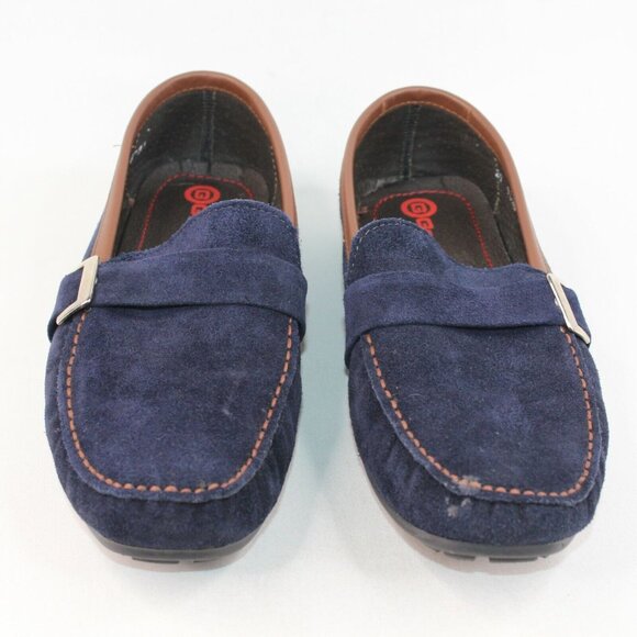 Gerpa Mens Sz 11.5M Navy Blue Leather Suede Buckle Slide On Driving Loafers Shoe - Picture 3 of 12